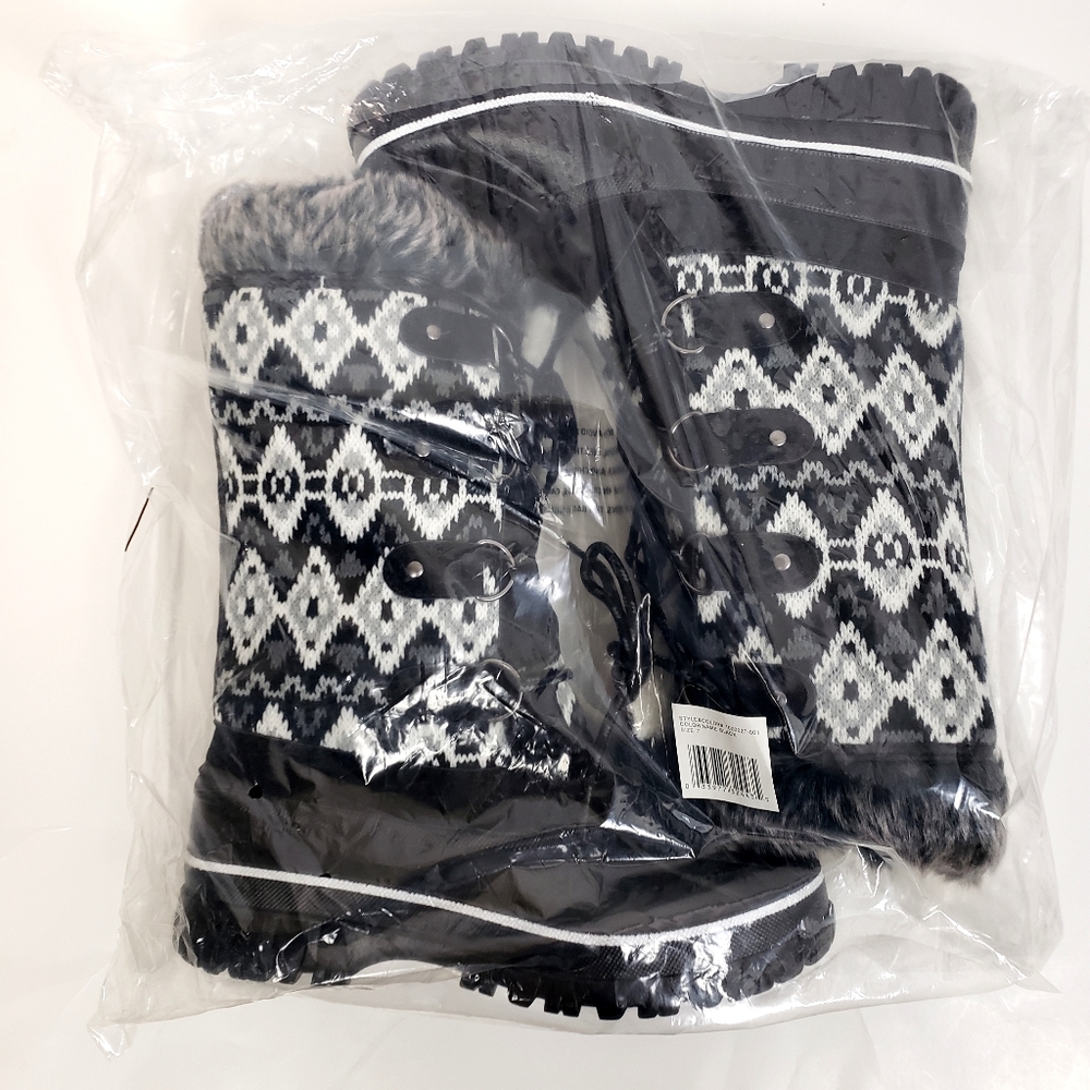 NWT MUK LUKS Alisha Tall Nordic Fur Trimmed Snow Boots - Picture 4 of 6